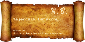 Majercsik Barakony névjegykártya